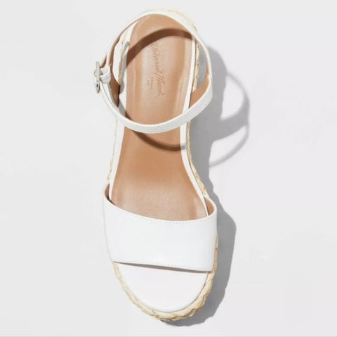 Universal Thread Women's Off White Wedge High Heels Sandals | Universal Thread In Lebanon