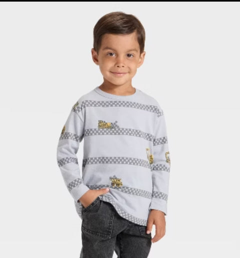 Cat & Jack Baby Boy's Gray Printed Long Sleeve Blouse|Cat & Jack In Lebanon