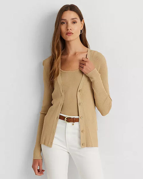 Lauren Ralph Lauren Women's Beige Long Sleeve Cardigan |Lauren Ralph Lauren In Lebanon