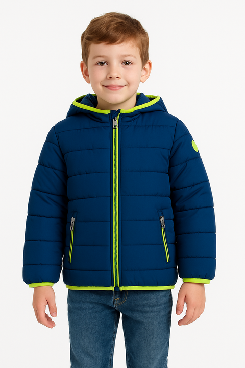 Gerry Boy's Navy Jersey Lined Bubble Hooded Jacket  |Gerry In Lebanon