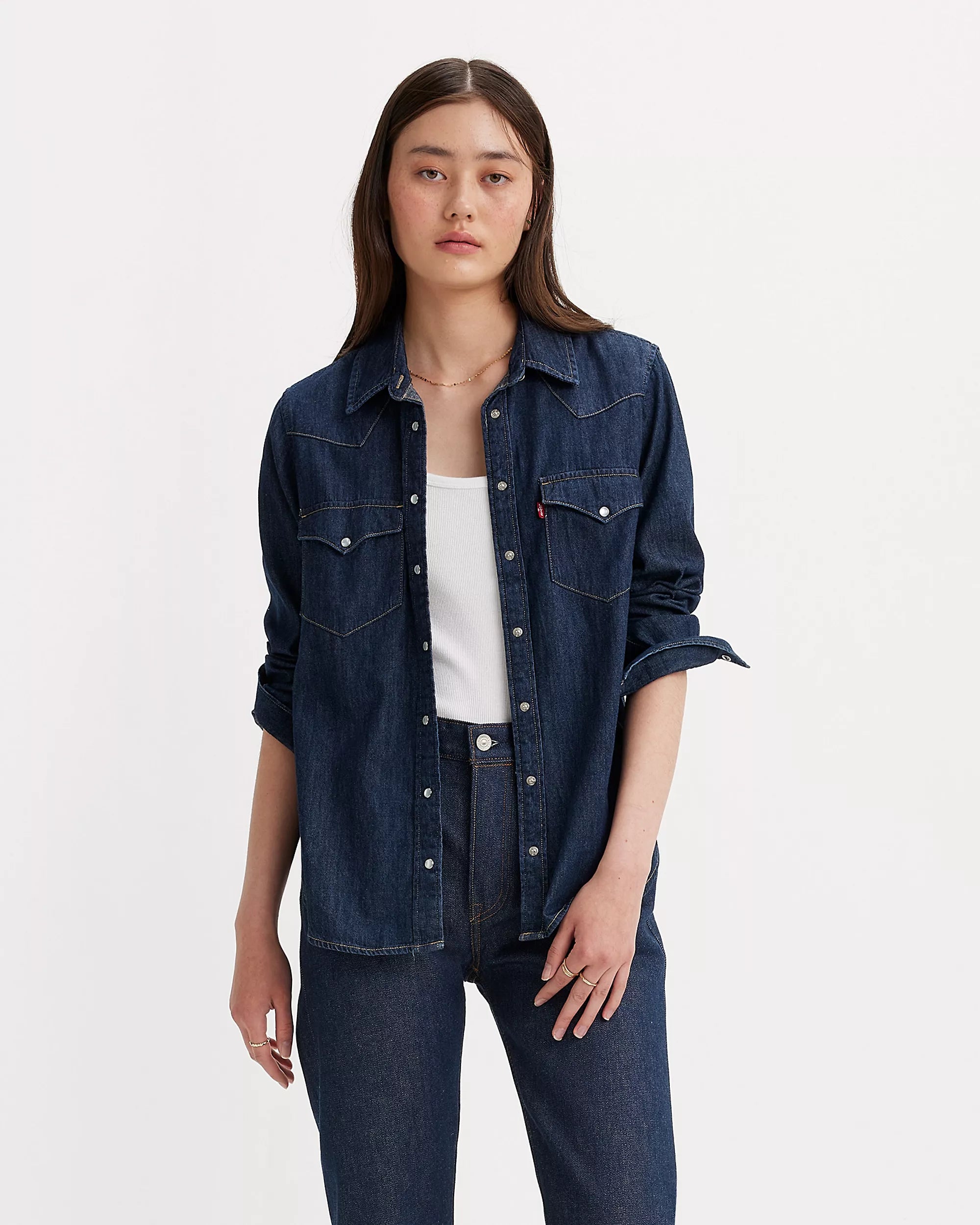 Levi's Women's Navy Ultimate Western Denim Shirt | Levi's In Lebanon