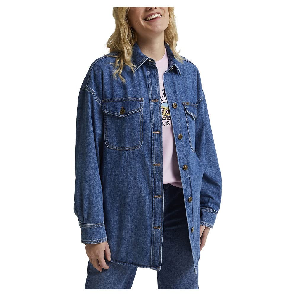 Lee Women's Blue Denim Relaxed Shacket | Lee In Lebanon