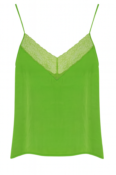 Mango Women's Lime Green Spaghetti Straps Blouse |Mango In Lebanon