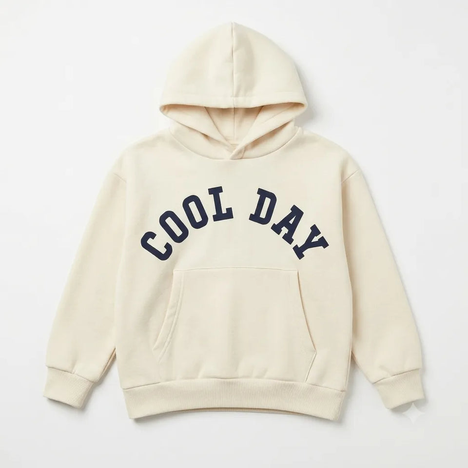 Zara Girl's Cream COOL DAY Graphic Hoodie|Zara In Lebanon