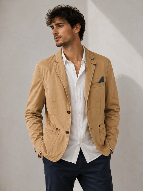 Manguun Men's Sand Buttoned Jacket | Manguun In Lebanon