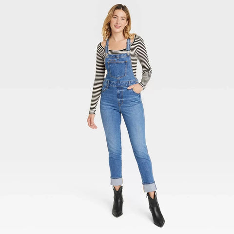 Universal Thread Women's Navy Blue Denim Overall | Universal Thread In Lebanon