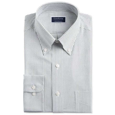 Club Room Men's Bronze Green Regular Fit University Stripe Dress Shirt | Club Room In Lebanon