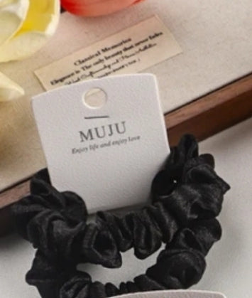 Korean Style 2-Piece Hair Ties Set High-End Mesh Printed Scrunchies Elastic Ponytail Hair Band