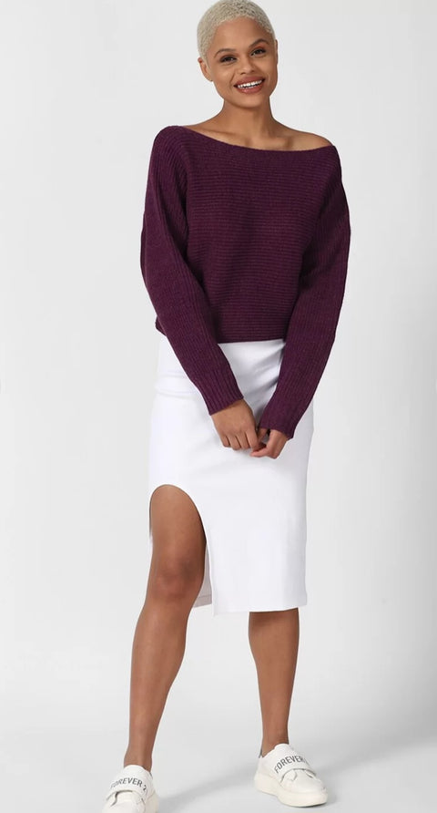 Forever 21 Women's Purple Long Sleeve Knitted Plus Size Sweater | Forever 21 In Lebanon