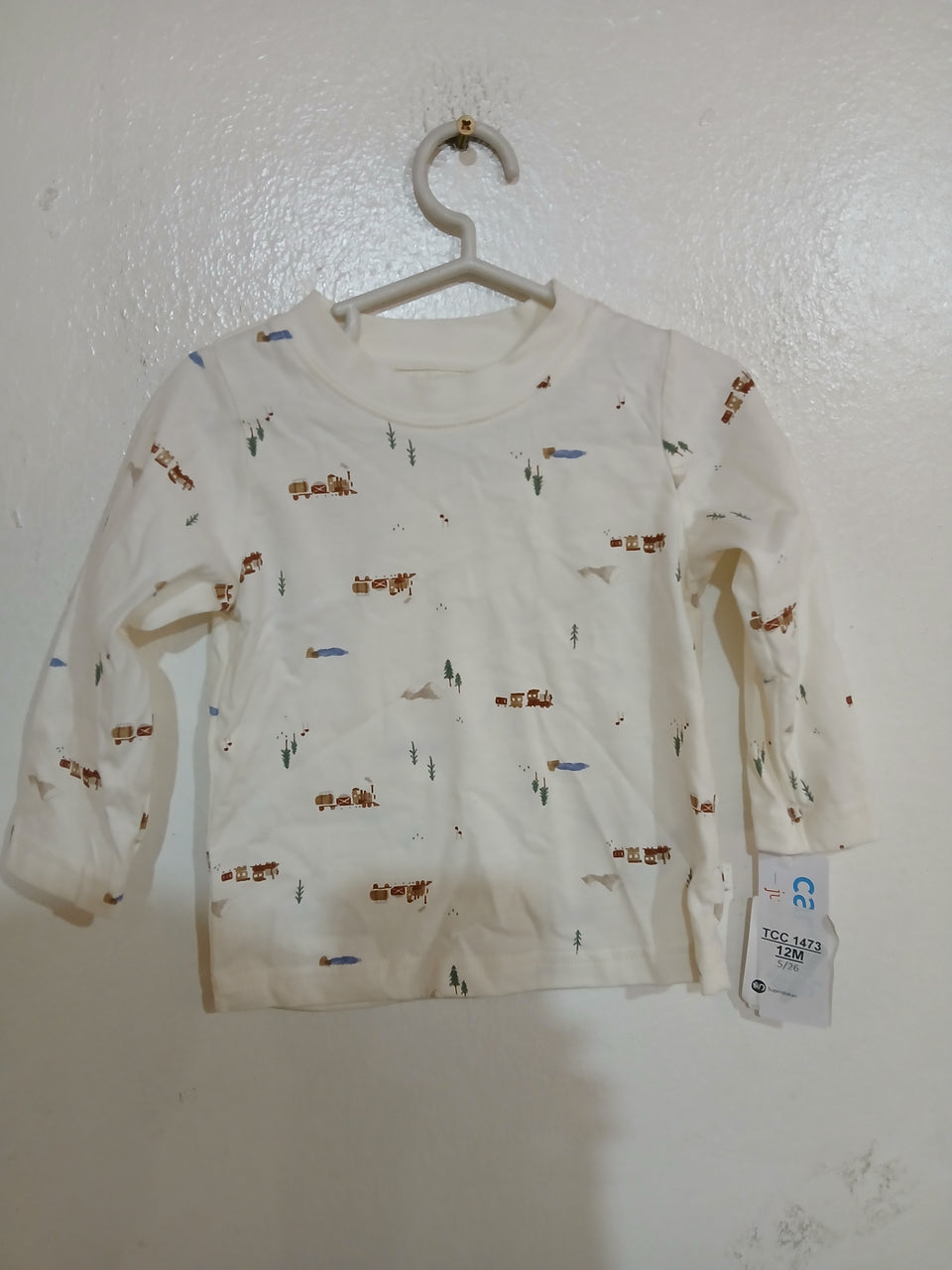 Carter's Baby Boy's White Printed Long Sleeve Blouse|Carter's In Lebanon