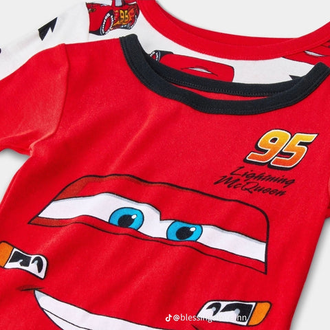 Disney Boy's White & Red Pack Of 2 Cars Printed Long Sleeve Pajama Tops | Disney In Lebanon