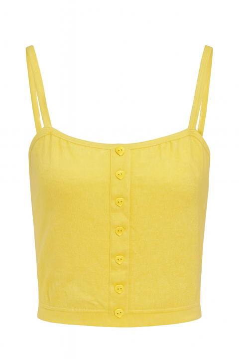 Forever 21 Women's Yellow Sleeveless Crop Top | Forever 21 In Lebanon