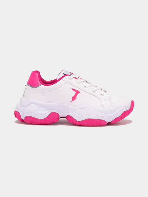 Trussardi Women's White & Pink Abelia POP MIX Sneakers| Trussardi In Lebanon