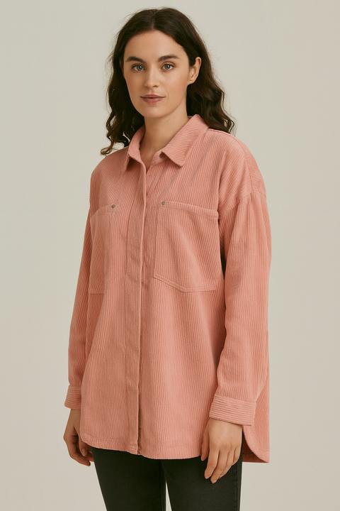Forever 21 Women's Pink Ribbed Causal Jacket | Forever 21 In Lebanon