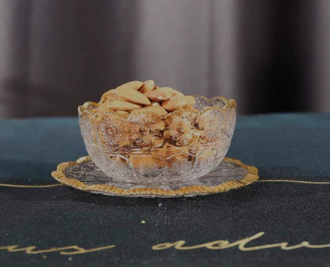 Qedi Transparent With Gold Details Set Of 6 Serving Bowls With Matching Saucers | Qedi In Lebanon
