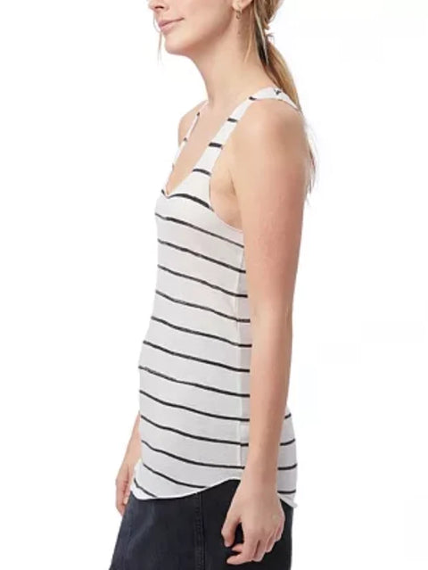 Alternative Women's White & Black Striped Tank Top | Alternative In Lebanon