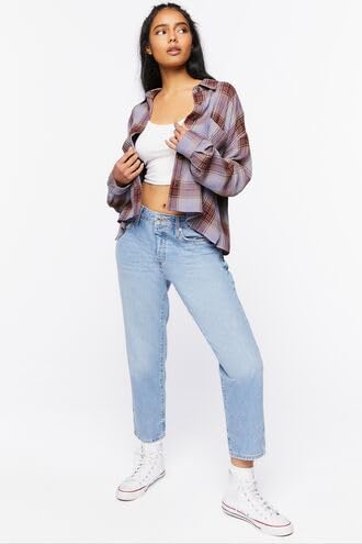 Forever 21 Women's Multicolor Checkered Long Sleeve Shirt | Forever 21 In Lebanon