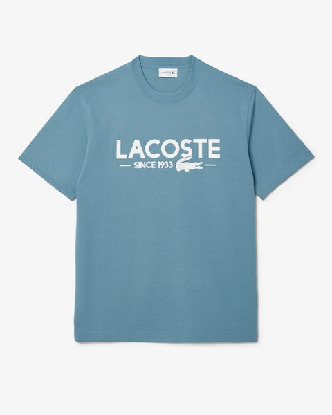 Lacoste Men's Petrol Printed Cotton Short Sleeve T-Shirt | Lacoste In Lebanon