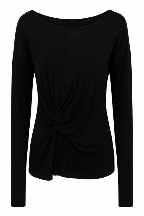 Mango Women's Black Long-Sleeve Blouse| Mango in Lebanon
