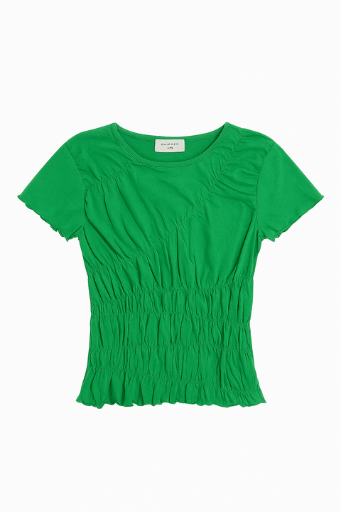 Topshop Women's Green Short-Sleeve Top ANF3042