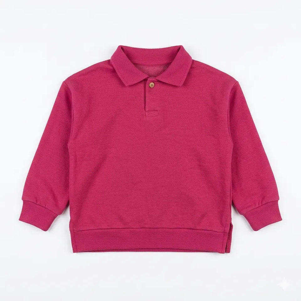 Zara Girl's Fuchsia Long Sleeve Collared Pullover Sweatshirt|Zara in Lebanon