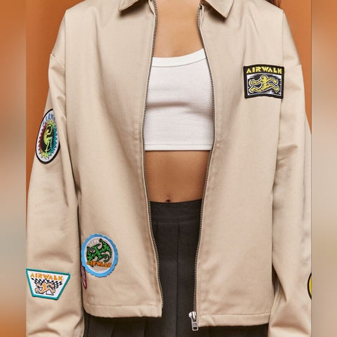 Forever 21 Airwalk Men's Beige Graphic Jacket | Forever 21 In Lebanon