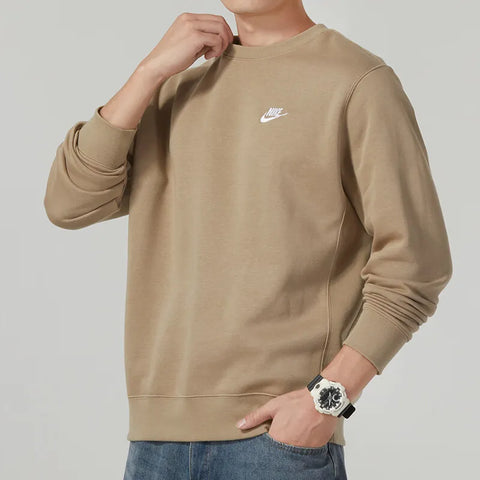 Nike Men's Khaki Fleece Crew Sweatshirt | Nike In Lebanon