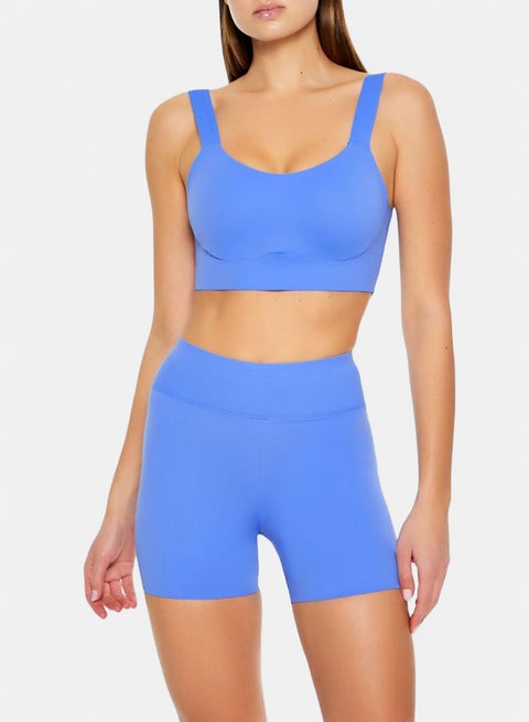 Forever 21 Women's Royal Blue Ripped Biker Short | Forever 21 In Lebanon