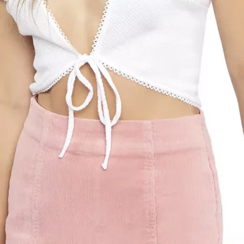 Forever 21 Women's Baby Pink Velvet Skirt | Forever 21 In Lebanon