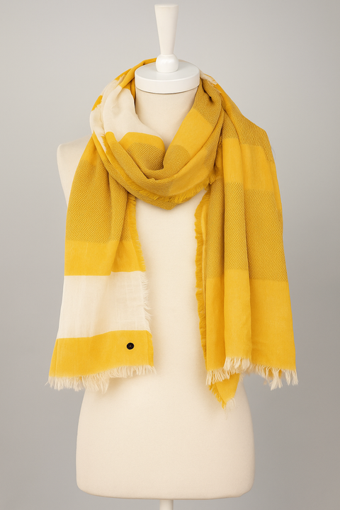 Esprit Women's Yellow & White Checkered Fashion Scarf | Esprit In Lebanon