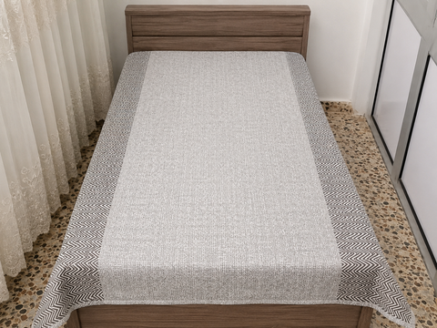 SD Cream & Brown Flat Bed Sheet 175x225cm | SD In Lebanon