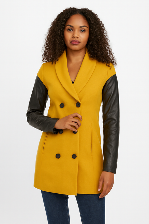 Only Women's Yellow Long-Sleeve Coat |Only in Lebanon