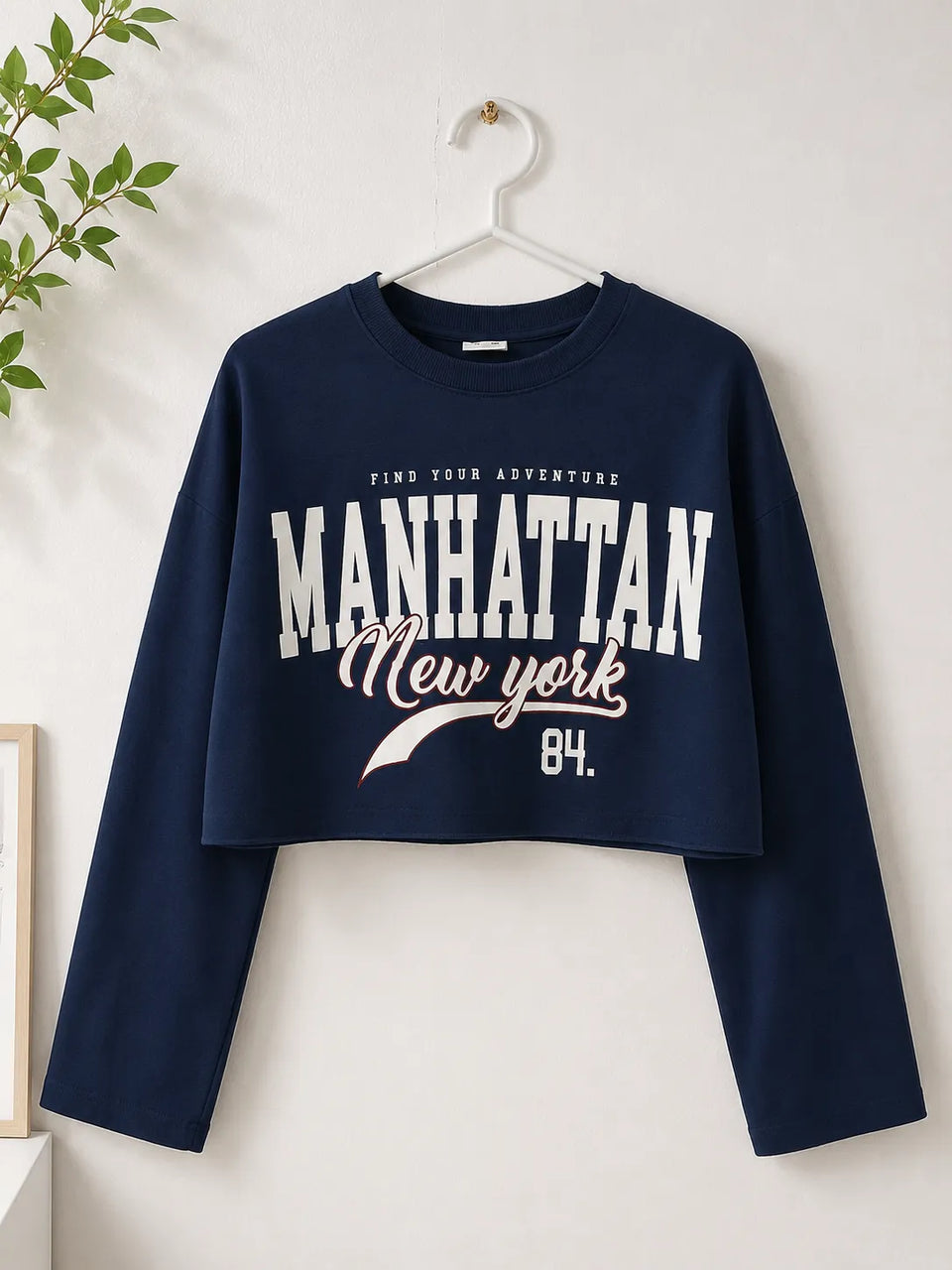 Zara Girl's Navy Long Sleeve Cropped Blouse | Zara In Lebanon