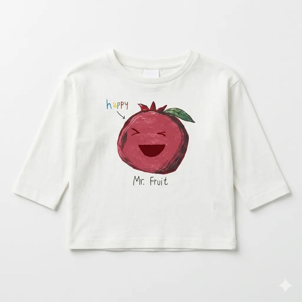 Zara Baby Girl's White Playful Mr.Fruit Graphic Long Sleeve Blouse|Zara in Lebanon