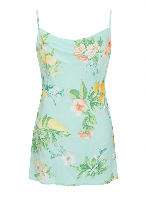 Forever 21 Women's Aqua Floral Printed Sleeveless Mini Dress |Forever 21 In Lebanon