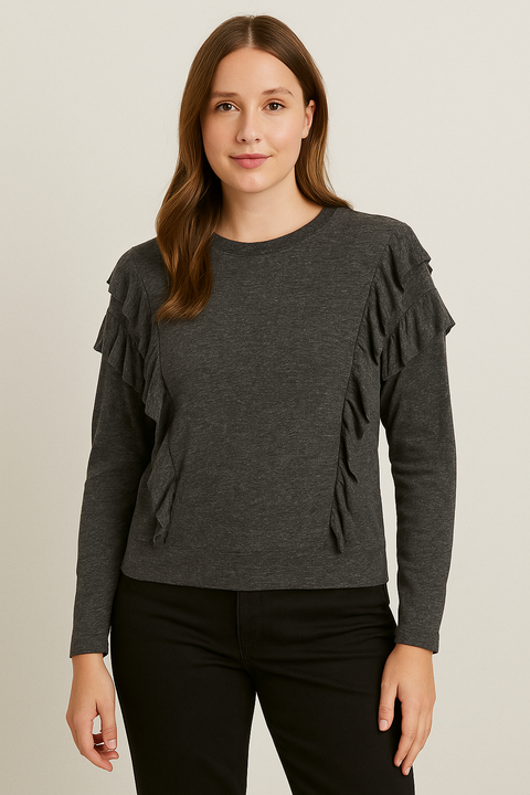 Mango Women's Washed Black Long Sleeve Blouse | Mango In Lebanon