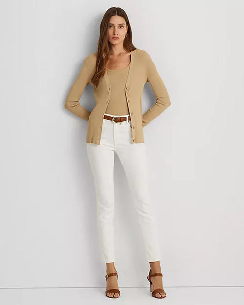 Lauren Ralph Lauren Women's Beige Long Sleeve Cardigan |Lauren Ralph Lauren In Lebanon