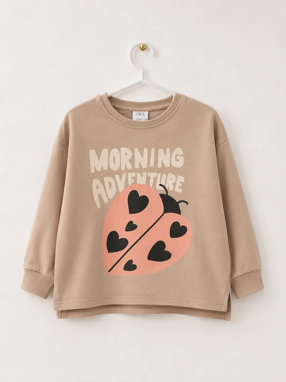Zara Baby Girl's Beige Lady Bug Print Long Sleeve Blouse | Zara In Lebanon