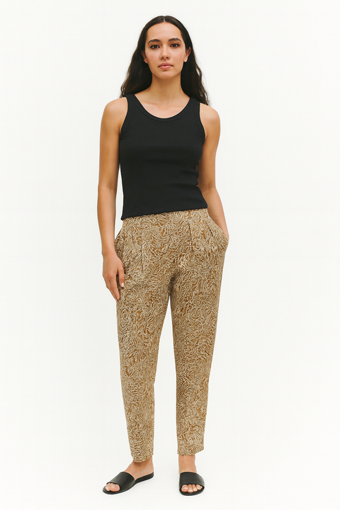 Forever 21 Women's Brown Printed Baggy Pant |Forever 21 In Lebanon