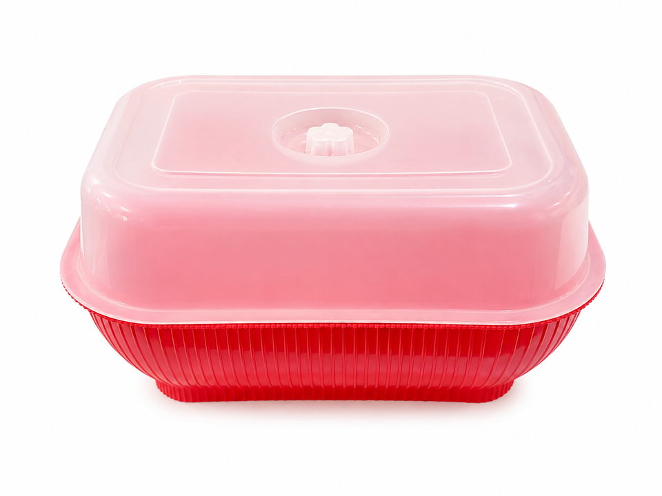 SD Red & White Plastic Bread & Pastry Storage Container | SD In Lebanon