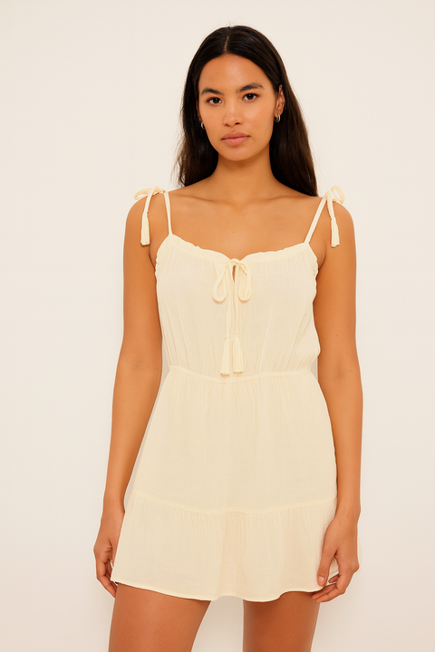 Forever 21 Women's Off White Sleeveles Woven Dress | Forever 21 In Lebanon