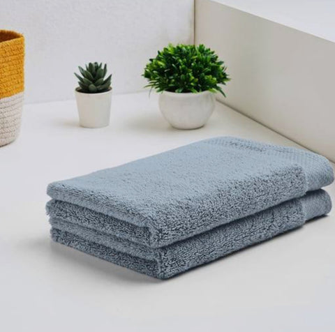Fairtrade Grey-Blue Cotton Hand Towel Set 2pcs 50 x 100 cm | Fairtrade In Lebanon