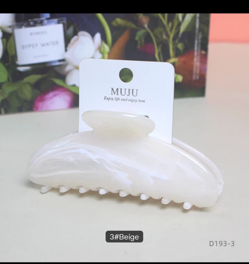 Rapid Sample 11cm Large Hair Claw Marble Moire Back Head Shark Clip With Half Circle Crescent Large Hair Claws