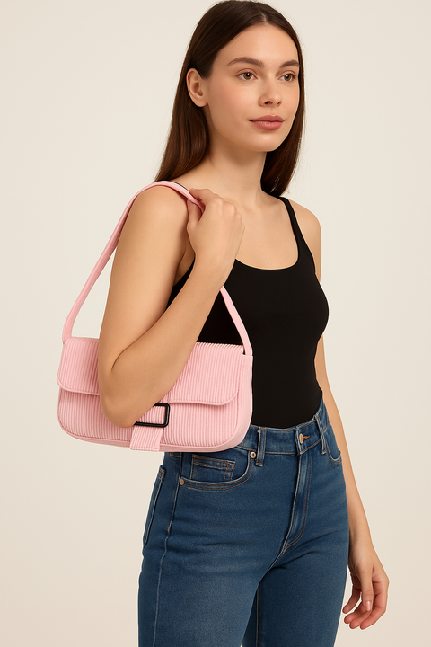 Forever 21 Women's Pink Velvet Shoulder Bag |Forever 21 in Lebanon