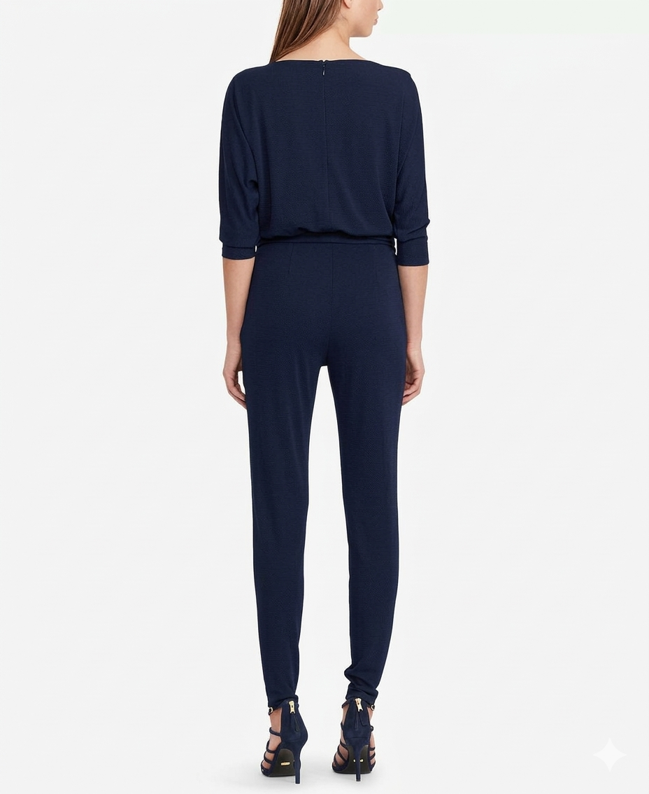 Lauren Ralph Lauren Women's Navy Keyhole Jumpsuit | Lauren Ralph Lauren In Lebanon