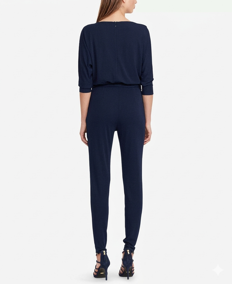 Lauren Ralph Lauren Women's Navy Keyhole Jumpsuit | Lauren Ralph Lauren In Lebanon