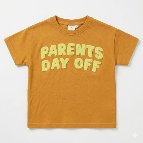 Zara Boy's Camel Parents Day Off Graphic T-Shirt|Zara In Lebanon
