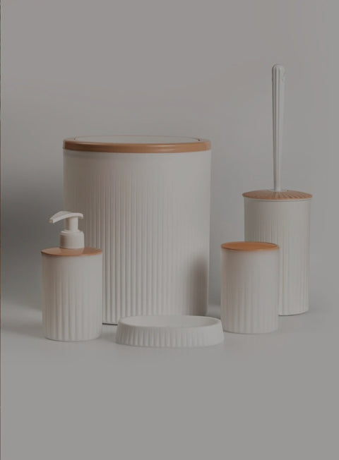 Sosa Casa Set Of 5pcs Ribbed Luxury Bathroom Accessory Set | Sosa Casa In Lebanon