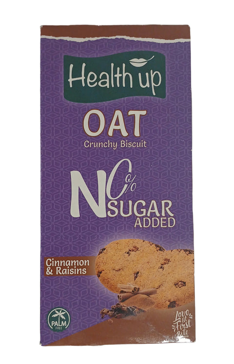 Health Up Oat Crunchy Biscuit With Cinnamon & Raisins No Sugar Added 160g | Health Up In Lebanon