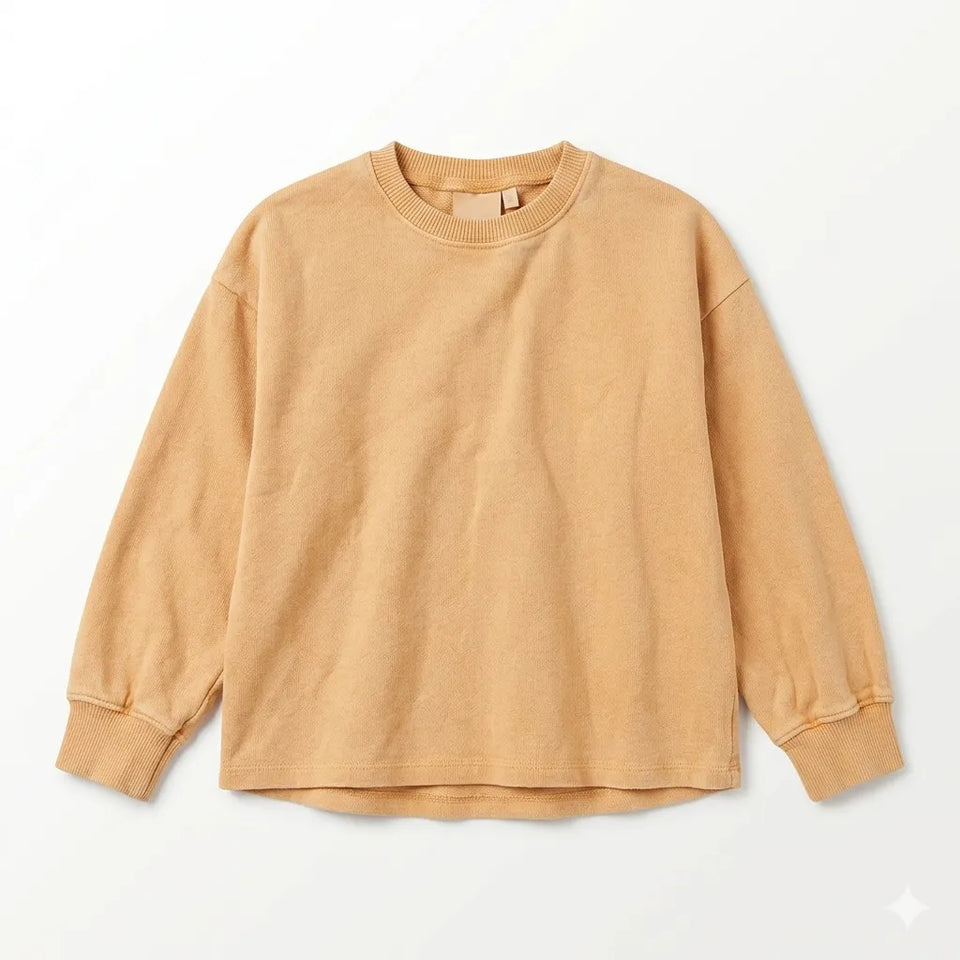 Zara Girl's Soft Peach Pullover Long Sleeve Crew Neck Blouse|Zara in Lebanon